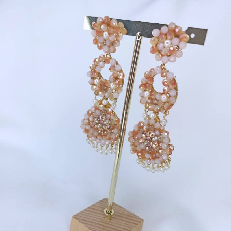 Aretes en pedrería Olas