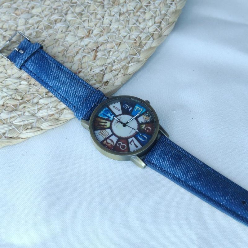 Reloj Azul y Bronce