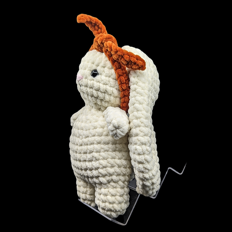 White Coloured Lop Ear Bunny Crochet Plush with Removable Headband