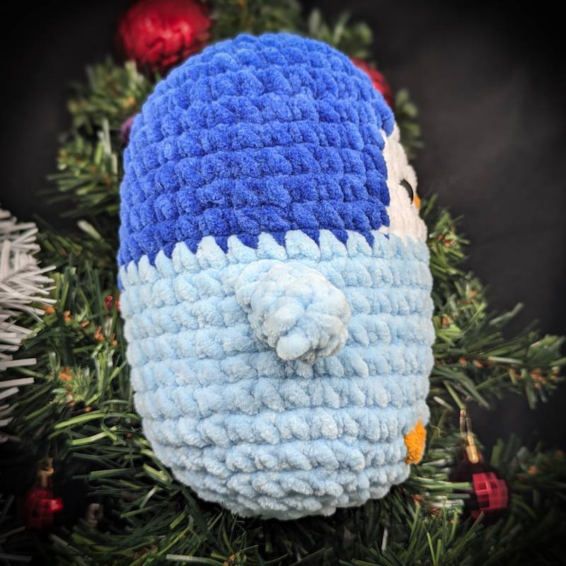 Chubby Penguin Crochet Plush (Blue)