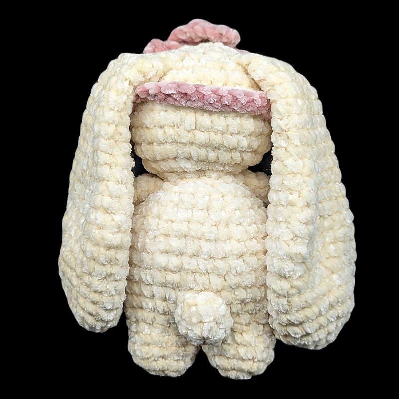 Cream Coloured Lop Ear Bunny Crochet Plush with Removable Headband