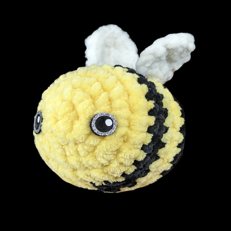 Big Bumblebee Crochet Ball Plush with Custom Sparkel Felt Eyes