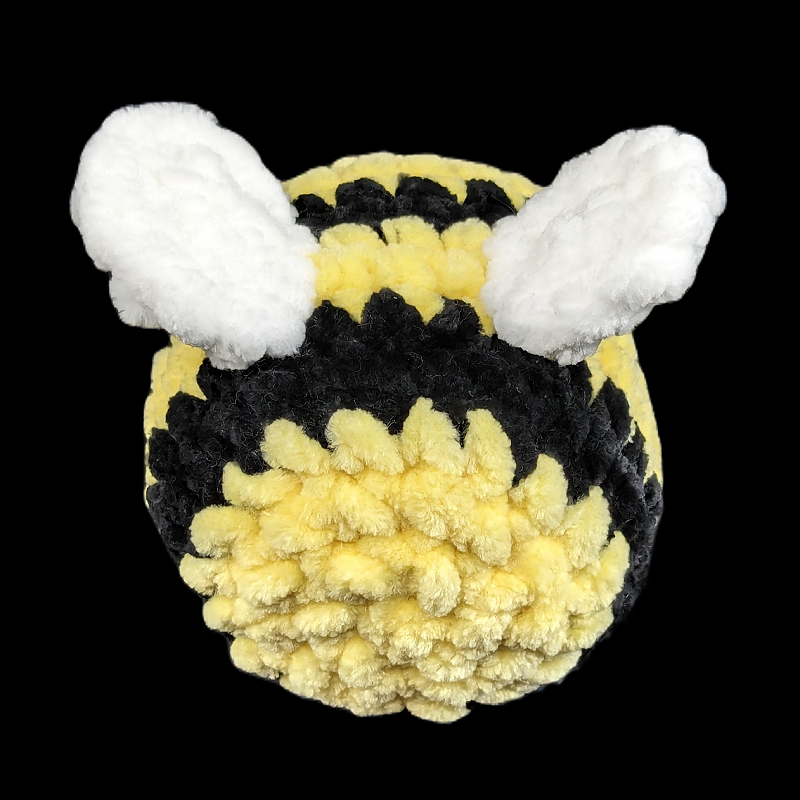 Big Bumblebee Crochet Ball Plush with Custom Sparkel Felt Eyes
