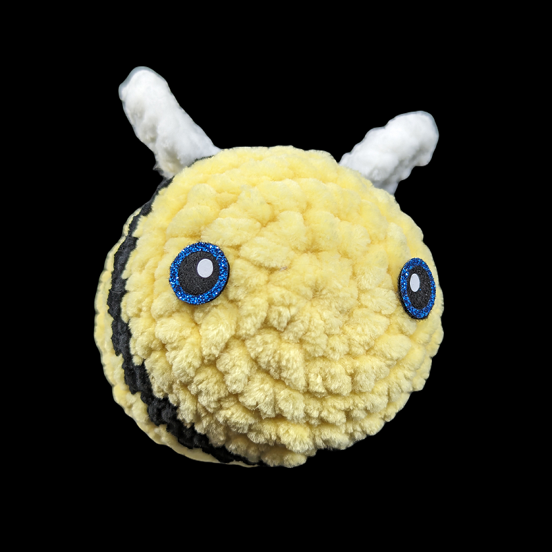Big Bumblebee Crochet Ball Plush with Custom Sparkel Felt Eyes