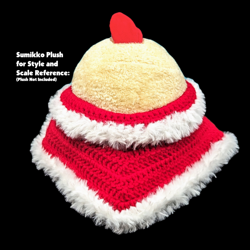 Handmade Pet Collar: Santa / Lunar New Year Style Winter Cloak Small (Red with White Trim and Yellow Accent)