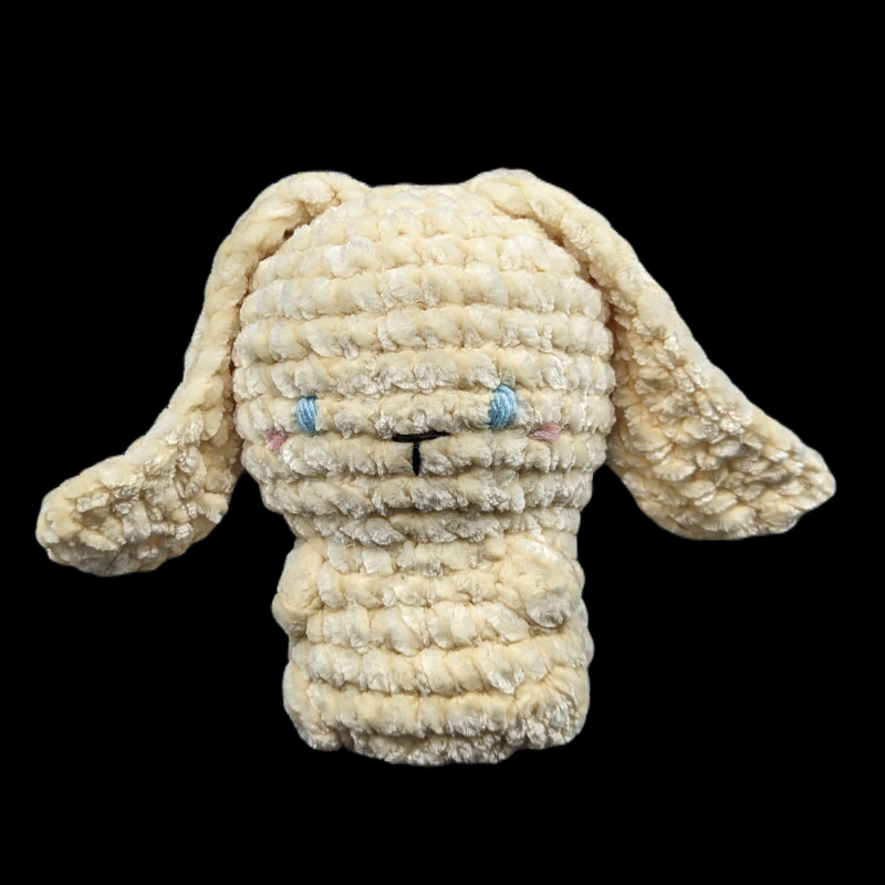 Kawaii Baby Bunny Crochet Plush with floppy ears - Cream