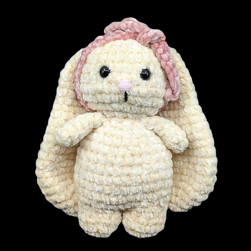 Cream Coloured Lop Ear Bunny Crochet Plush with Removable Headband