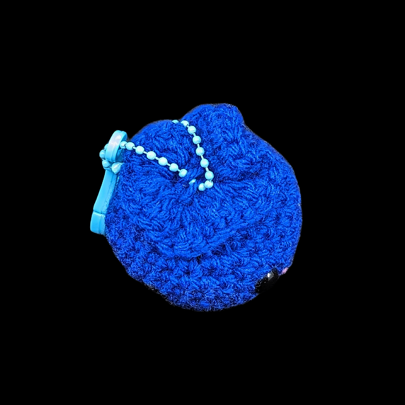 Kawaii Smile Blueberry Crochet Ball Mini Keychain Plush Toy
