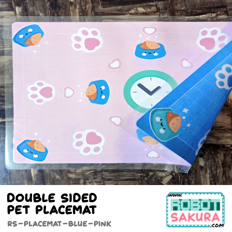 11" x 17" Blue/Pink Laminated Placemat - Pet Friendly