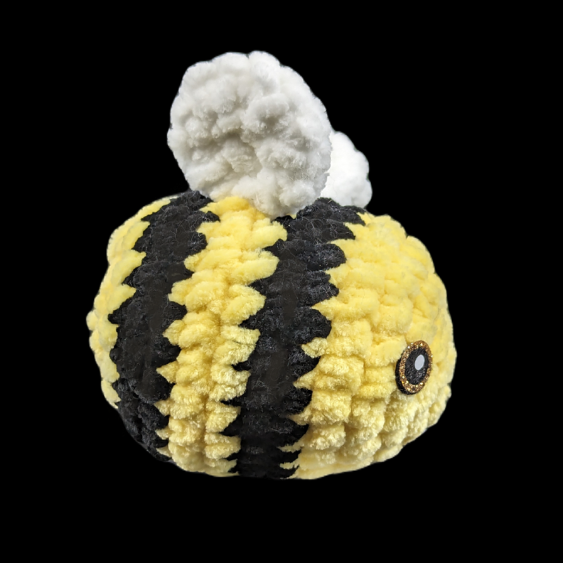 Big Bumblebee Crochet Ball Plush with Custom Sparkel Felt Eyes