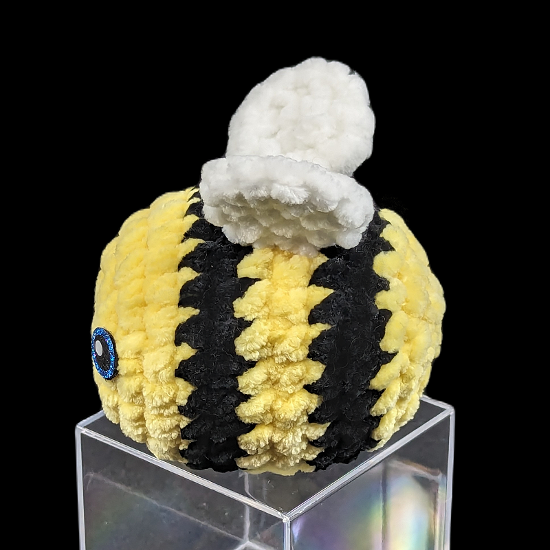 Big Bumblebee Crochet Ball Plush with Custom Sparkel Felt Eyes