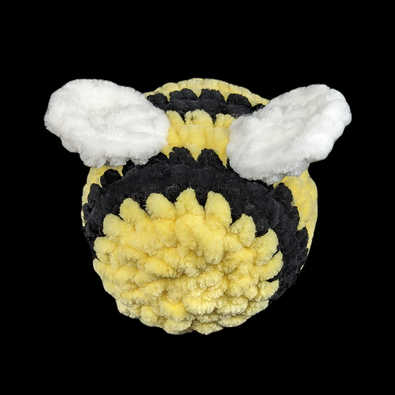 Big Bumblebee Crochet Ball Plush with Custom Sparkel Felt Eyes