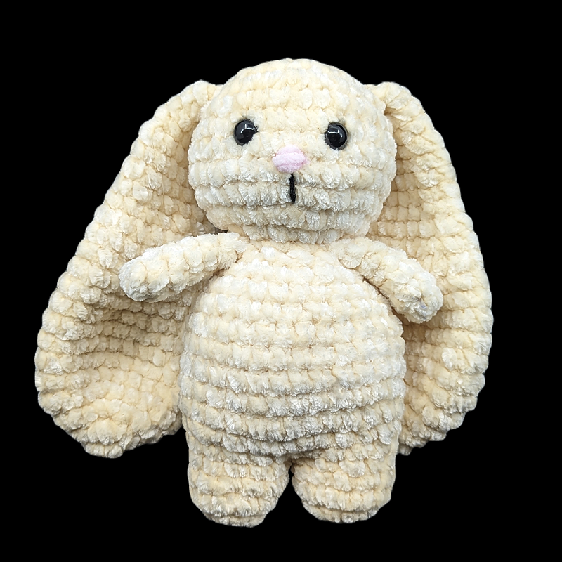 Cream Coloured Lop Ear Bunny Crochet Plush with Removable Headband