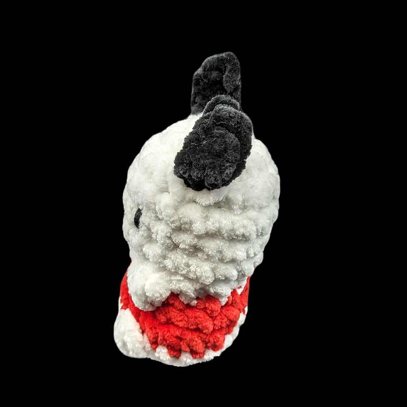 Small Pochacco / Snoopy White Dog with Black Ears - Soft Crochet Plush Toy (Assorted!)