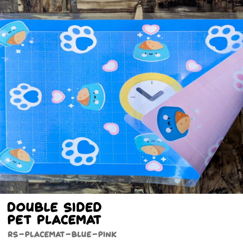 11" x 17" Blue/Pink Laminated Placemat - Pet Friendly