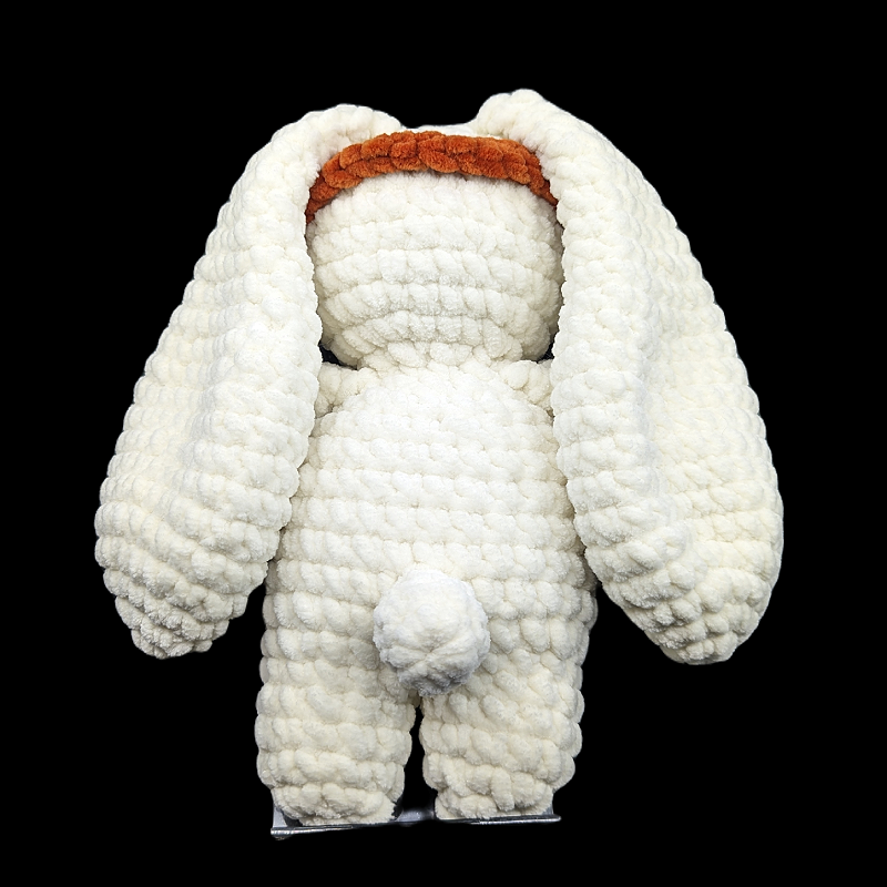 White Coloured Lop Ear Bunny Crochet Plush with Removable Headband