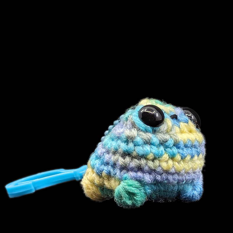 Kawaii Desert Rain Frog (Nubbie Froggie) Mini Keychain Crochet Plush Toy (Special Verigated Colour Version!)