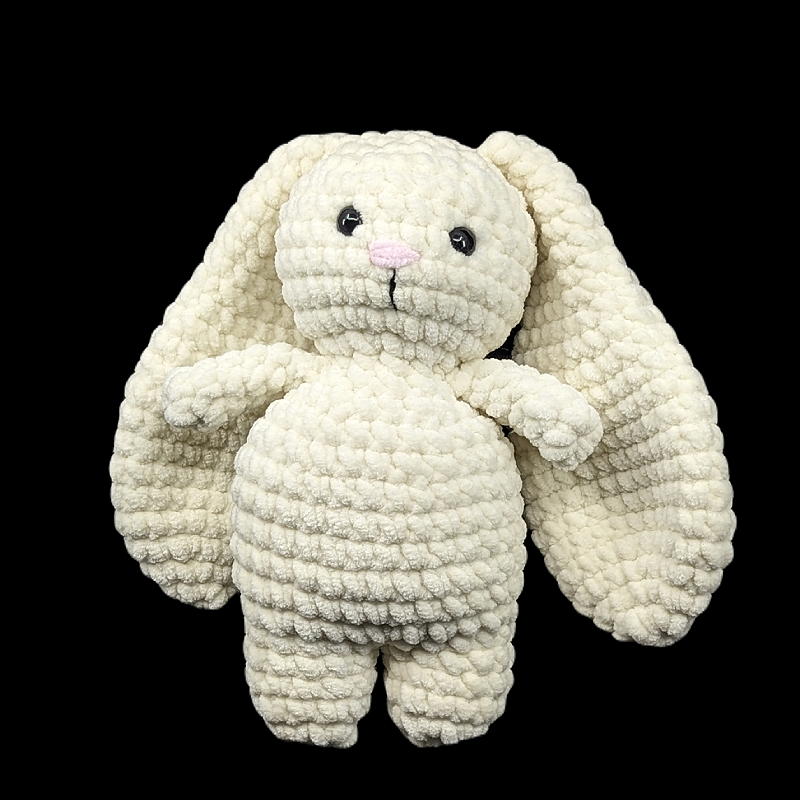 White Coloured Lop Ear Bunny Crochet Plush with Removable Headband