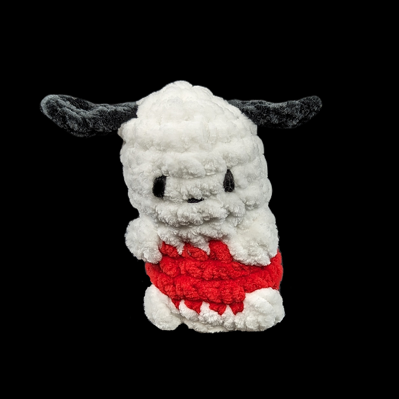 Small Pochacco / Snoopy White Dog with Black Ears - Soft Crochet Plush Toy (Assorted!)