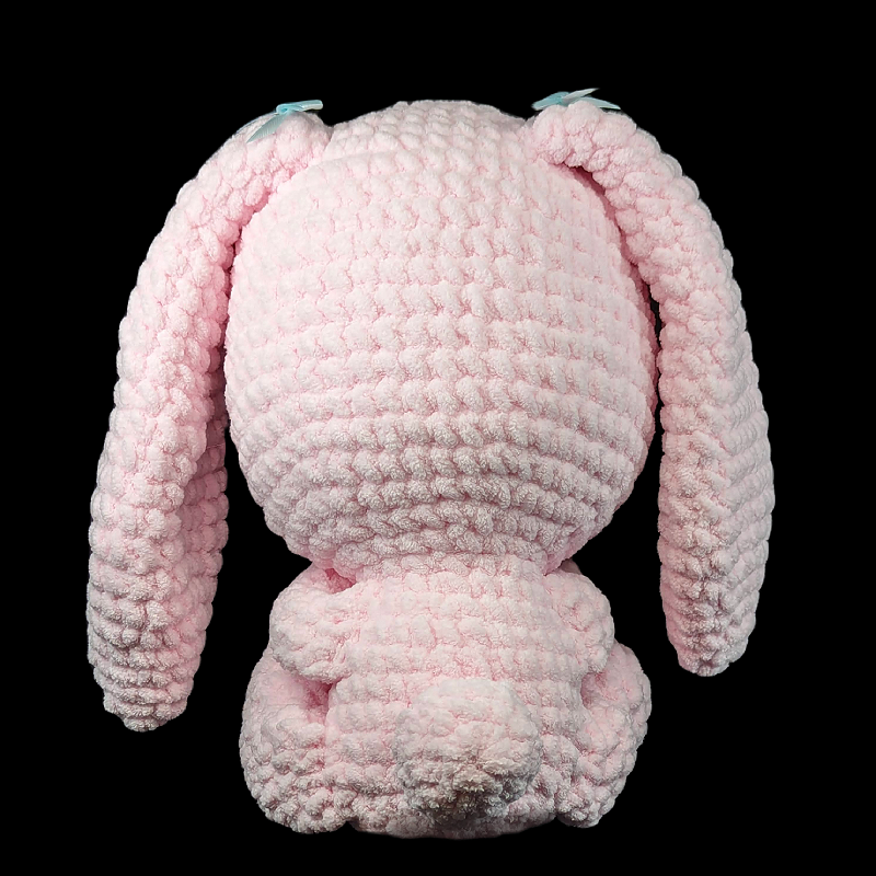 Jumbo Kawaii Pink Bunny with Carrot Crochet Plush