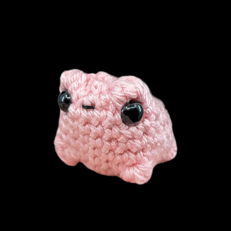 Kawaii Desert Rain Frog (Nubbie Froggie) Mini Crochet Plush Toy (Pink)