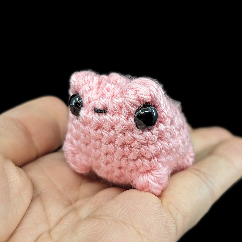 Kawaii Desert Rain Frog (Nubbie Froggie) Mini Crochet Plush Toy (Pink)