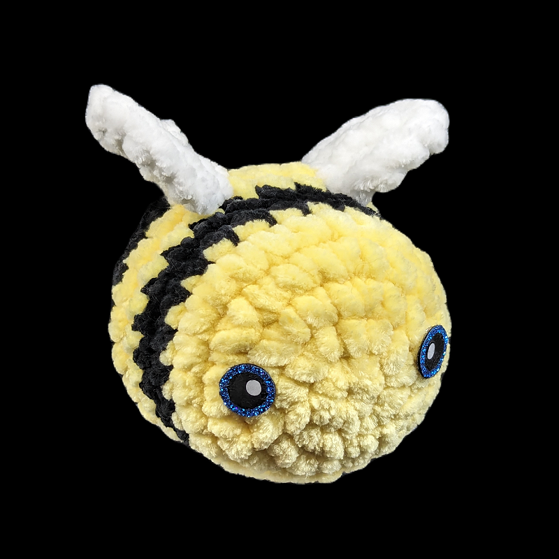 Big Bumblebee Crochet Ball Plush with Custom Sparkel Felt Eyes