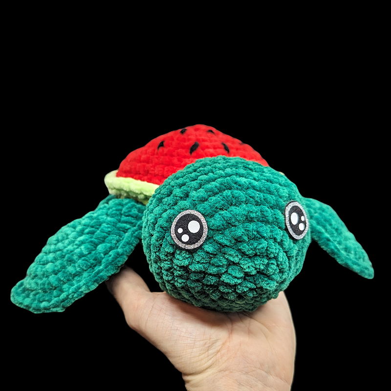 Jumbo Strawberry Sea Turtle Crochet Plush