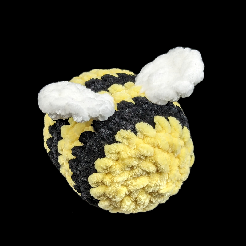 Big Bumblebee Crochet Ball Plush with Custom Sparkel Felt Eyes