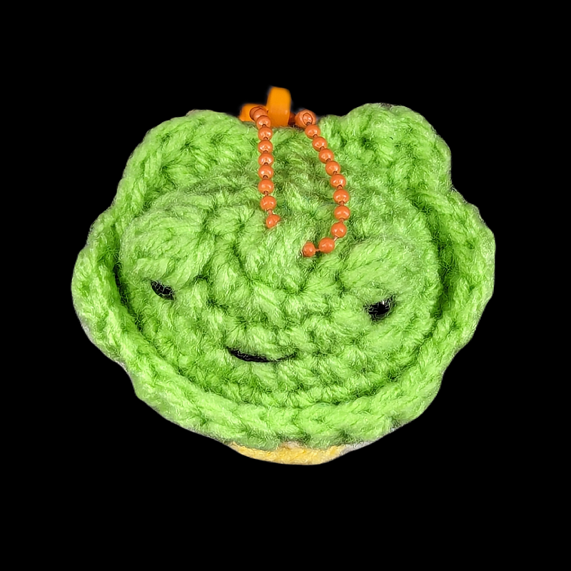 Tiny Duckie Wearing a Froggy Hat Crochet Plush Mini Keychain (Assorted!)