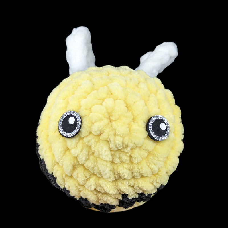 Big Bumblebee Crochet Ball Plush with Custom Sparkel Felt Eyes