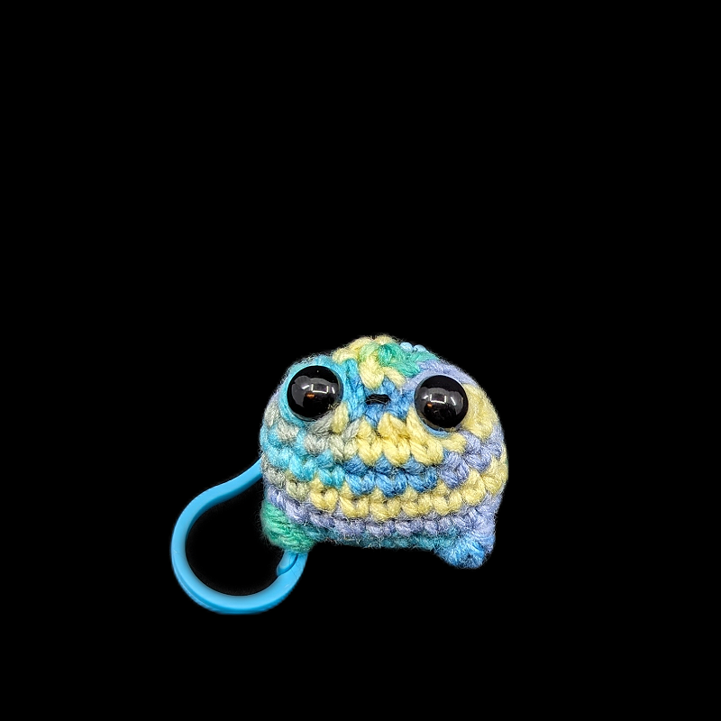 Kawaii Desert Rain Frog (Nubbie Froggie) Mini Keychain Crochet Plush Toy (Special Verigated Colour Version!)