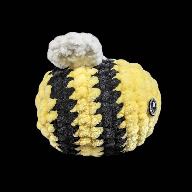 Big Bumblebee Crochet Ball Plush with Custom Sparkel Felt Eyes