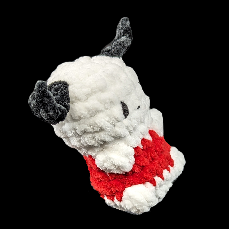 Small Pochacco / Snoopy White Dog with Black Ears - Soft Crochet Plush Toy (Assorted!)