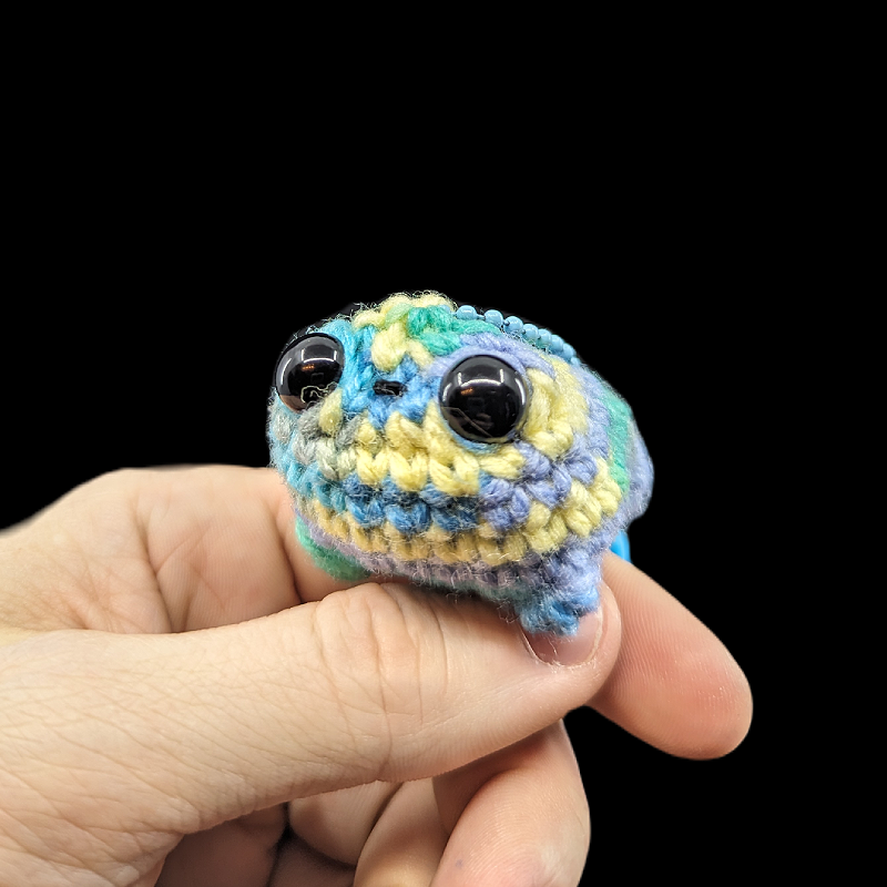 Kawaii Desert Rain Frog (Nubbie Froggie) Mini Keychain Crochet Plush Toy (Special Verigated Colour Version!)