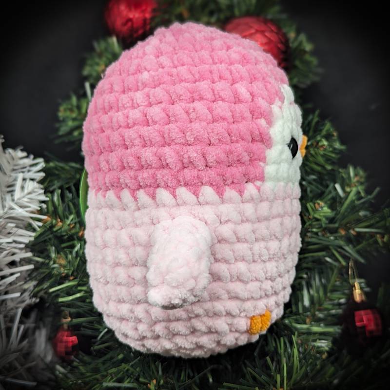 Chubby Penguin Crochet Plush (Pink)