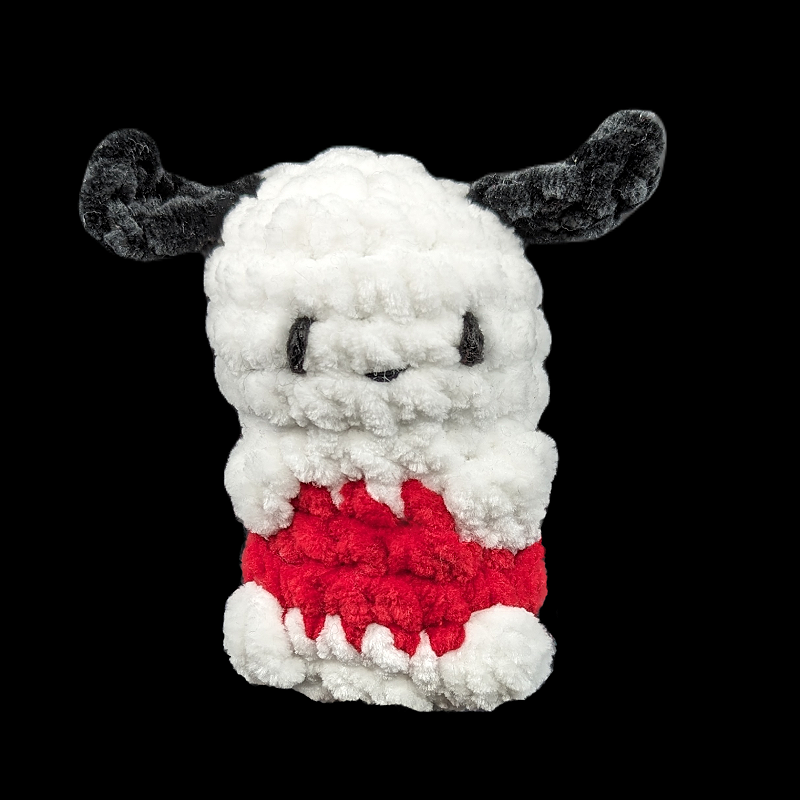 Small Pochacco / Snoopy White Dog with Black Ears - Soft Crochet Plush Toy (Assorted!)
