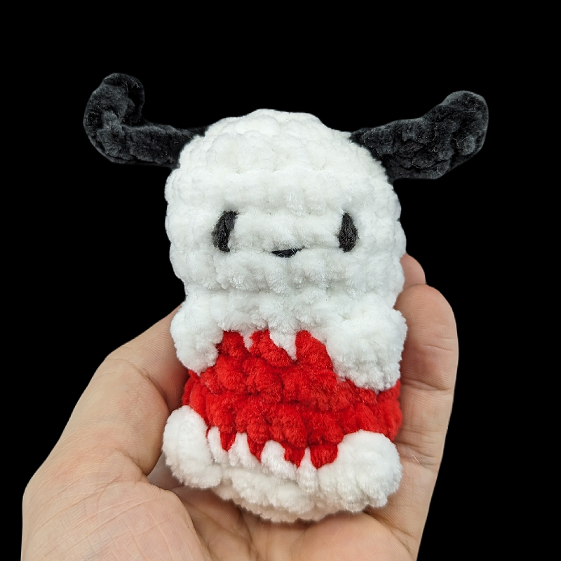 Small Pochacco / Snoopy White Dog with Black Ears - Soft Crochet Plush Toy (Assorted!)