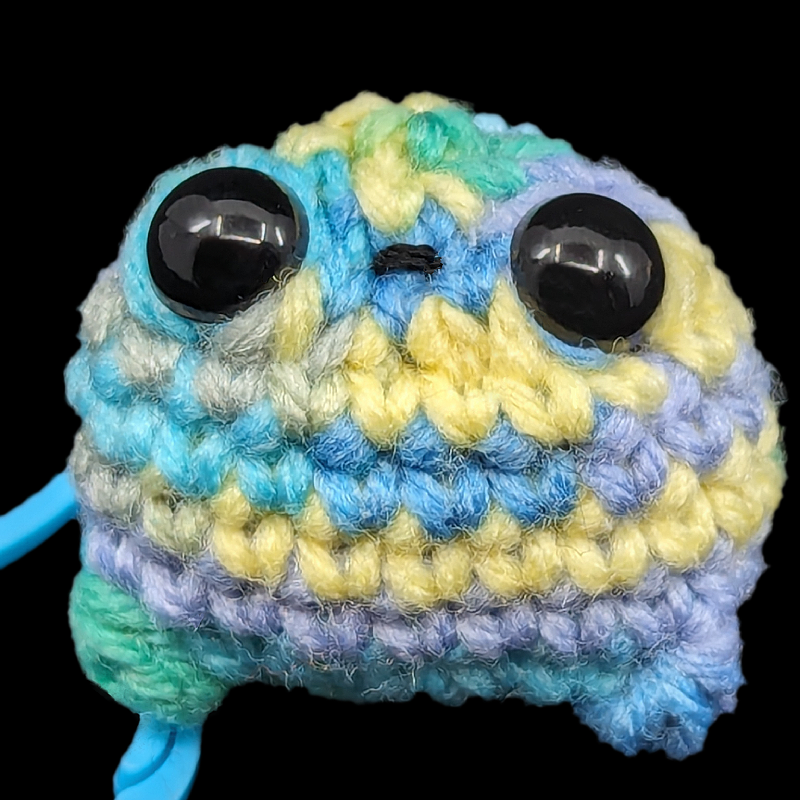 Kawaii Desert Rain Frog (Nubbie Froggie) Mini Keychain Crochet Plush Toy (Special Verigated Colour Version!)