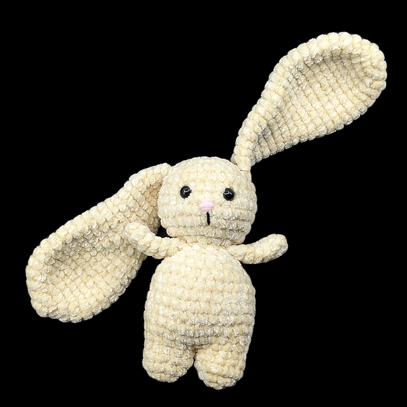 Cream Coloured Lop Ear Bunny Crochet Plush with Removable Headband