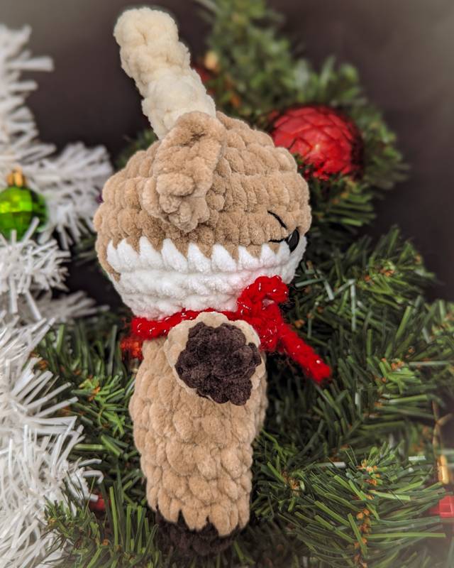 Reindeer Crochet Plush with Red Scarf (B)