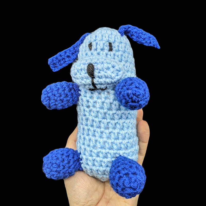 Bluey the Woobie Dog - Blue Acrylic Crochet Plush Doll