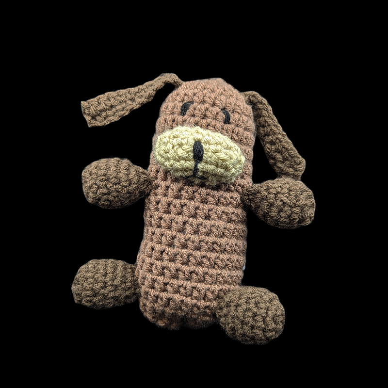 Brown / Tan Woobie Dog Acrylic Crochet Plush Doll