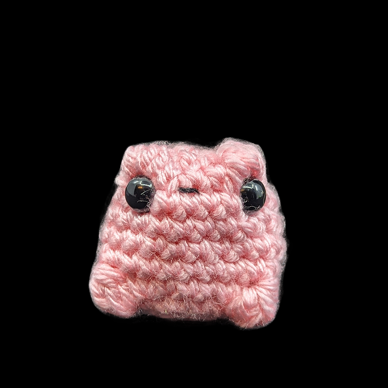 Kawaii Desert Rain Frog (Nubbie Froggie) Mini Crochet Plush Toy (Pink)