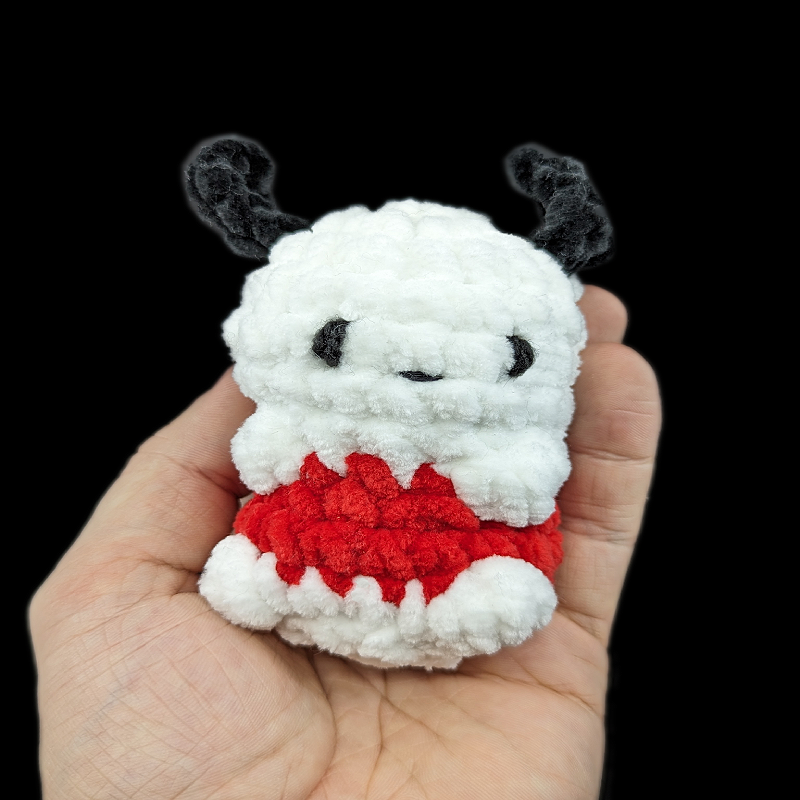Small Pochacco / Snoopy White Dog with Black Ears - Soft Crochet Plush Toy (Assorted!)