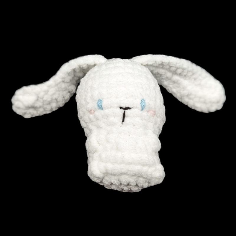 Kawaii Baby Bunny Crochet Plush with floppy ears - White