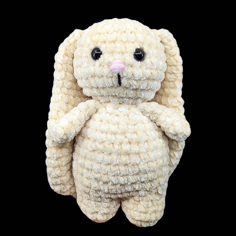 Cream Coloured Lop Ear Bunny Crochet Plush with Removable Headband