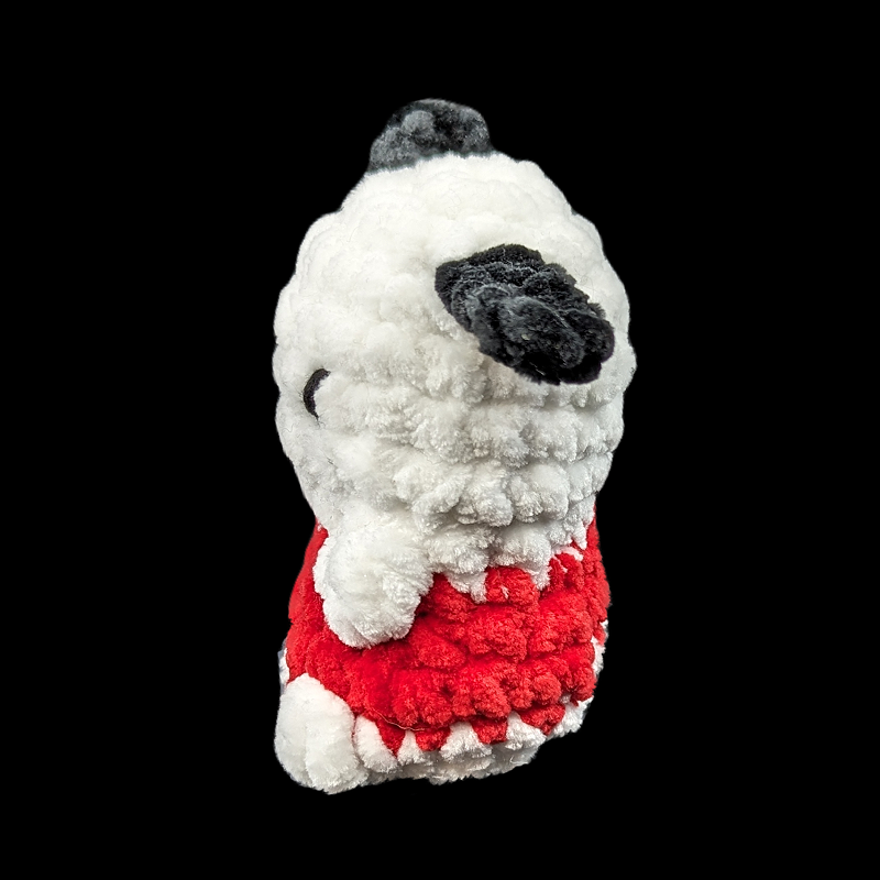 Small Pochacco / Snoopy White Dog with Black Ears - Soft Crochet Plush Toy (Assorted!)