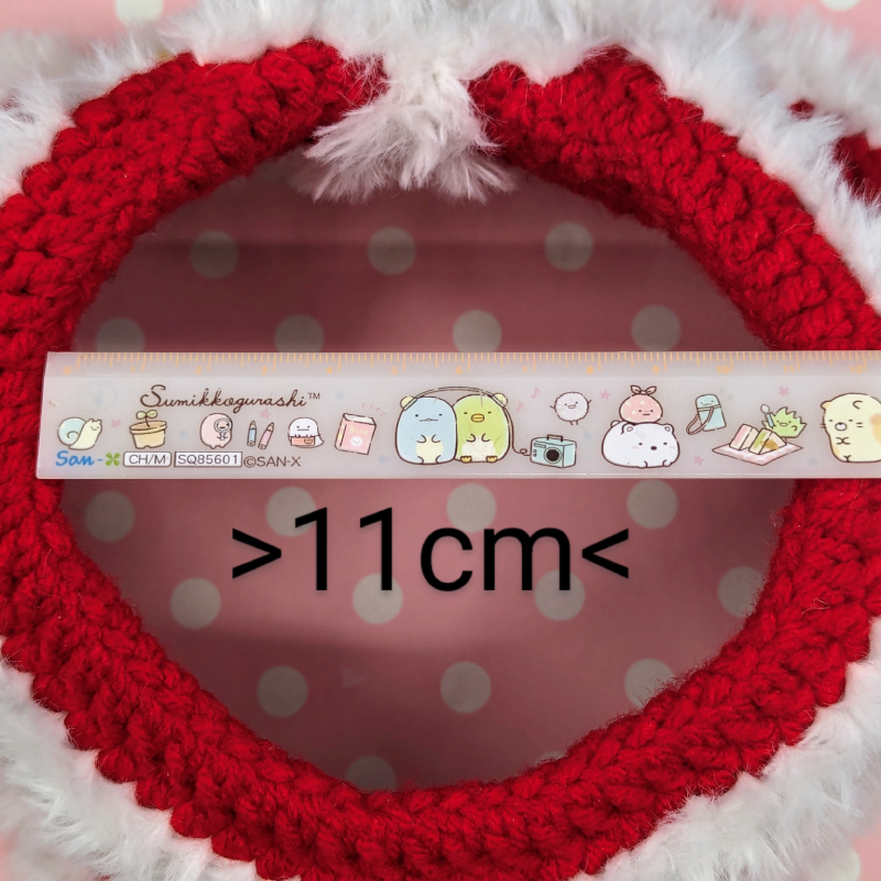 Handmade Pet Collar: Santa / Lunar New Year Style Winter Cloak Small (Red with White Trim and Yellow Accent)