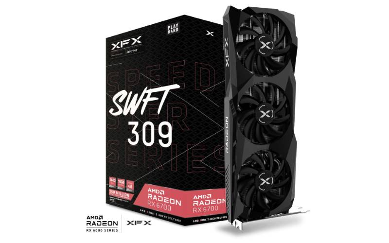 XFX SPEEDSTER SWFT 309 AMD Radeon™ RX 6700 CORE Gaming Graphics Card with 10GB GDDR6 HDMI 3xDP, AMD RDNA™ 2
